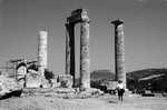 Nemea - where restoration is financed by Greeks and others from Los Angeles.  Three columns from the temple of Zeus never fell; many of the others are to be re-erected. (1569x1032, 538.0 kilobytes)
