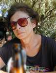 Gloria at lunch at a taverna on Amoudi beach, east of Plakias (337x439, 82.7 kilobytes)
