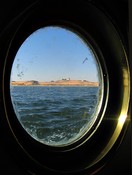 The dining room is only a foot above the water.