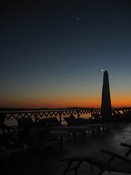 Sunset, moon and star from the rooftop pool of the Eugenie