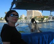 Gloria and the felucca boatman on the nile.