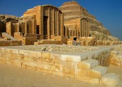 The reconstructed ceremonial <em>heb-sed</em> area of Djoser's big complex