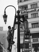 Painting the lamp post