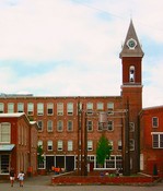 The old industrial buildings now used for  Mass MoCA, the Massachusetts Museum of Contemporary Art