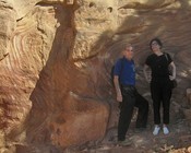 Max and Gloria against the swirling rocks