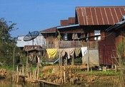 Some houses on Inle Lake do have modern conveniences.
