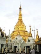 One of the 4 largest of the surrounding stupas