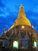 Shwedagon's main stupa at night