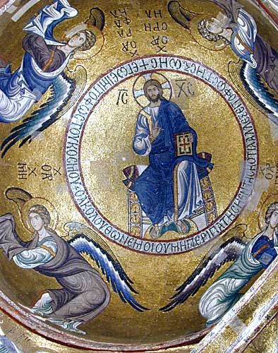 Palermo, La Martorana: Christ Pantocreator, St Michael, St Gabriel, St Raphael, St Uriel