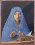 Antonello da Messina:  Annunciation (387x500, 88.1 kilobytes)