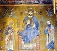 Palermo - Cappella Palatina - flanked by Peter (Sanctus Petrus) and Paul (Sanctus Paulius) (562x500, 101.2 kilobytes)