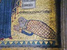 La Martorana - George of Antioch prostrate at the foot of the Virgin.  Does he look like a turtle? Or more like a beetle? (667x500, 84.9 kilobytes)