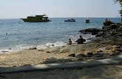 The rocky beach at Ban Raya, with good diving a few meters offshore