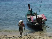 This boat brought a full load of supplies to Ban Raya