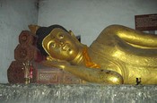 Reclining Buddha with the usual uncomfortable pillows