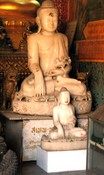 Alabaster Buddhas in the museum