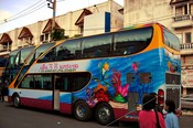 A bus decorated with typical Thai exuberance.