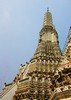 Wat Arun - main <i>prang</i>(tower) and one of the four surrounding. (350x492, 65.0 kilobytes)
