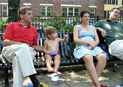 Max, Rosie on a snack break, Sarah, John Biatti